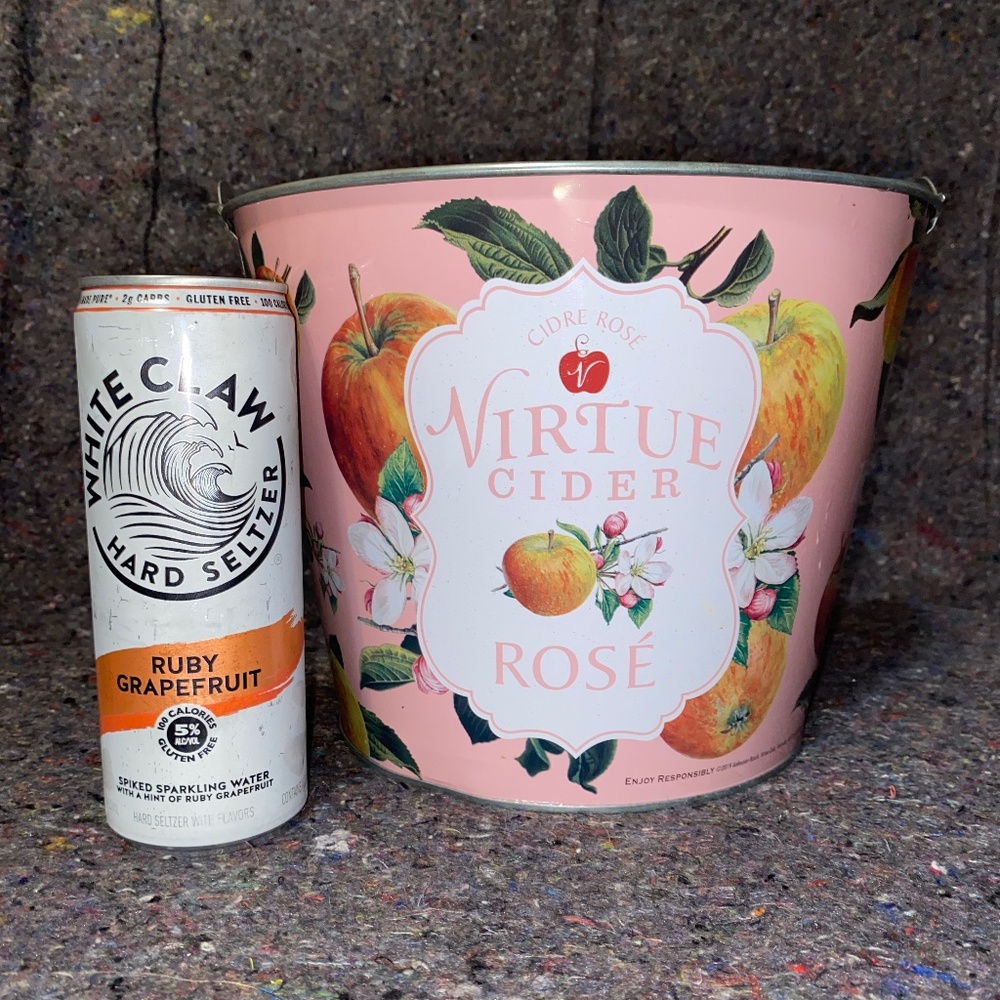 Pink Floral Cider Seltzer Beer Ice Bucket Cooler